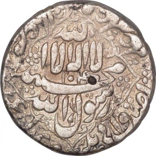 Silver one Rupee Coin of Shah Jahan of Shahjahanabad Mint.