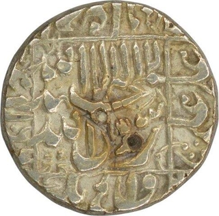 Silver One Rupee  Coin of Shah Jahan of Surat Mint.