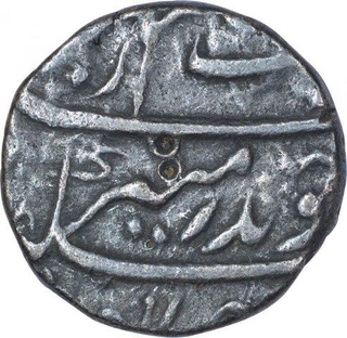 Silver Half Rupee Coin of Aurangzeb of Surat Mint.