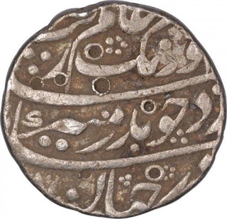 Silver One Rupee Coin of Aurangzeb of Akbarabad Mint.