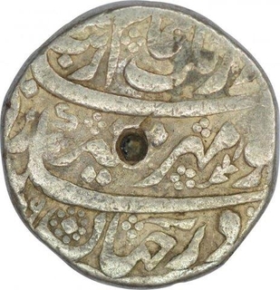 Silver One Rupee Coin of Aurangzeb of Khanbayat Mint.