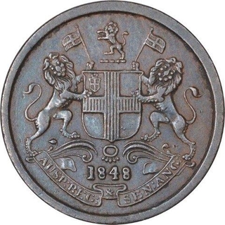 Copper One Twelfth Anna Coin of East India Company of Bombay Mint of 1848.