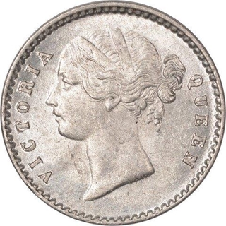 Silver Two Annas of Victoria Queen of Calcutta Mint of 1841.