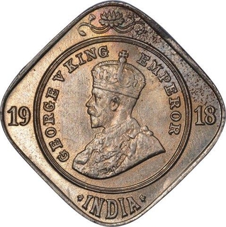 Cupro Nickel Two Annas Coin of King George V of Bombay Mint of 1918.