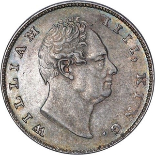 Rare Silver One Rupee Coin of King William IIII of Calcutta Mint of 1835.