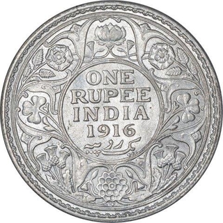 Silver One Rupee Coin of King George V of Bombay Mint of 1916.