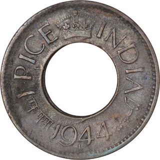 Bronze One Pice Coin of King George VI of Lahore Mint of 1944.