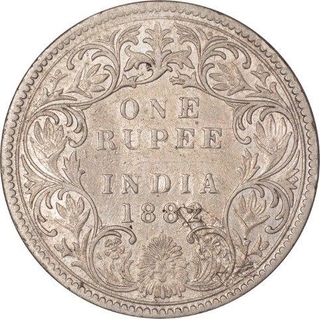 Silver Rupee of Victoria Empress of Bombay mint of 1882.