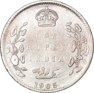 Silver Rupee of King Edward VII of Bombay Mint of 1905.