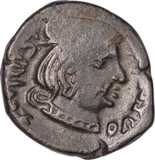 Silver Drachma Coin of Rudrasen II of Western Kshatrapas.