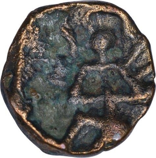 Copper Kasu Coin of Krishnadevaraya of Tuluva Dynasty of Vjayanagara Empire.