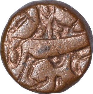 Copper Half Dam Coin  of Akbar of Burhanpur Mint of Khurdad month.