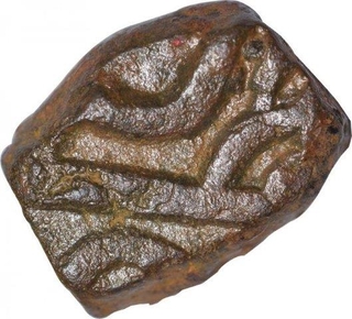 Copper Half Falus of Akbar of Ujjain mint.