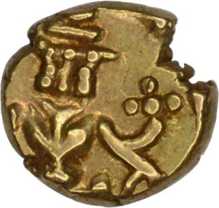 Gold Fanam of Kanthirava Narasaraja I of Mysore Kingdom.