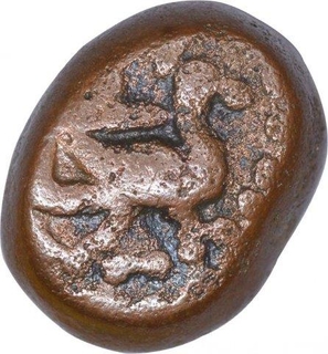 Copper Kasu Coin of Shivaganga Rajas.