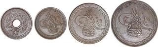 Copper Coins of Mir Usman Ali Khan of Hyderabad State.