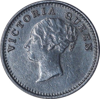 Silver Two Annas Coin of Victoria Queen of Madras Mint of 1841.