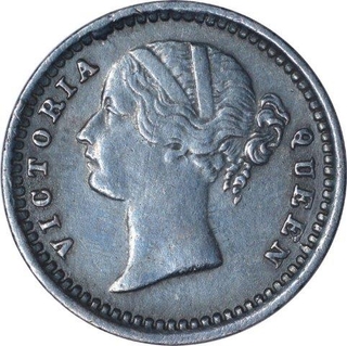 Silver Two Annas Coin of Victoria Queen of Bombay Mint of 1841.