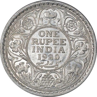 Silver One Rupee Coin of King George V of Bombay Mint of 1920.