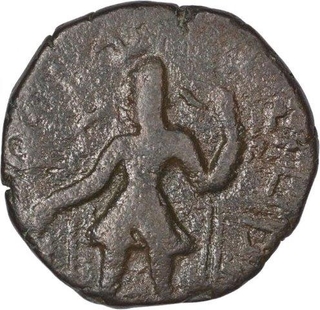 Copper One Fourth Coin of Kanishka of Kushan Dynasty.