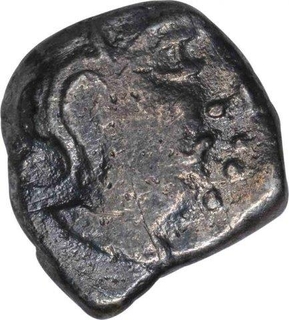 Silver Drachma Coin of Dhrahasena of Traikutakas.