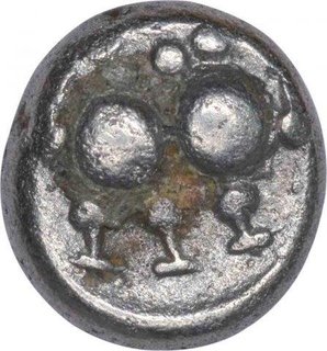 Debased Silver Dramma Coin of Samanta Narayana of Yadavas of Devagiri Feudatory.