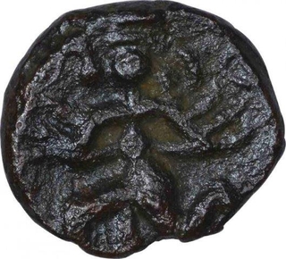 Copper Kasu Coin of Krishnadevaraya of Tuluva Dynasty of Vijayanagara Empire.