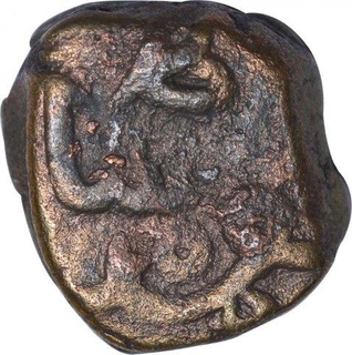 Copper One Fourth Gani Coin of Ala ud din Ahmad Shah II of Bahamani Sultanate.