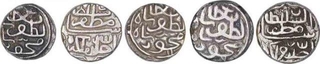 Silver Tanka Coins of Shams ud din Muzaffar II and Nasir ud din Mahmud Shah III of Gujarat Sultanate.