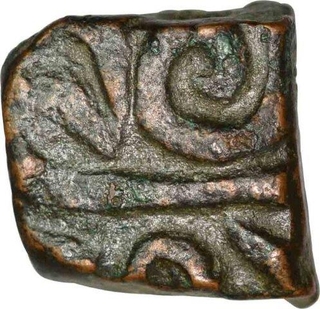 Rare Copper Fulus Coin of Akbar of Ahmadabad Mint.