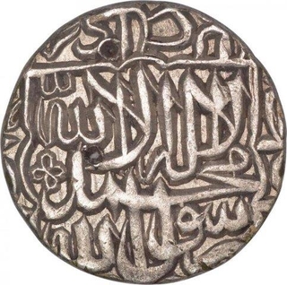 Silver One Rupee Coin of Akbar of Agra Mint of Kalima Type.