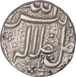 Silver One Rupee Coin of Akbar of Ahmadabad Mint Bahman month.