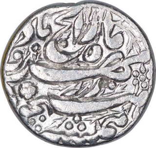 Silver One Rupee Coin of Akbar of Allahabad Mint.