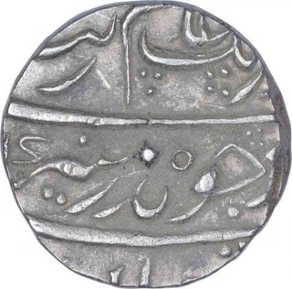 Silver One Rupee Coin of Aurangzeb Alamgir of Lakhnau Mint.