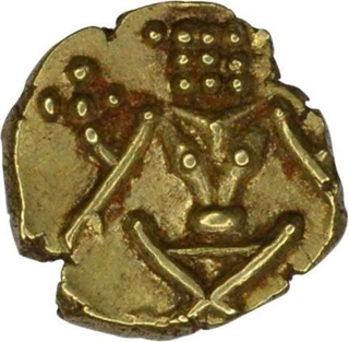 Gold Fanam Coin of Kanteerava Narasaraja Wadiyar I of  Mysore Kingdom.