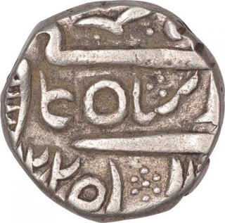 Silver One Rupee Coin of  Sardar Singh of Bikaner State.