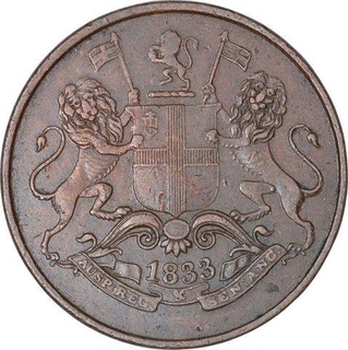 Rare Copper Quarter Anna Coin of Bombay Presidency.