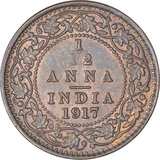 Bronze One Twelfth Anna Coin of King George V of Calcutta Mint of 1917.