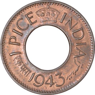 Bronze One Pice Coin of King George VI of Pretoria Mint of 1943.