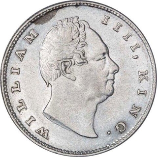 Silver One Rupee Coin of King William IIII of Calcutta Mint of 1835.