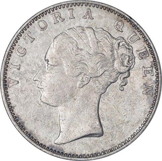 Silver One Rupee Coin of Victoria Queen of Madras Mint of 1840.