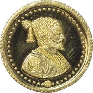 Rare UNC Gold Token of Shivaji.