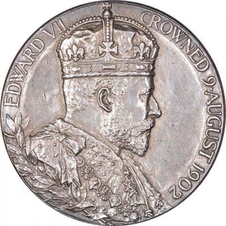 Silver Token of Edward VII and queen Alexandra of Great Britan.