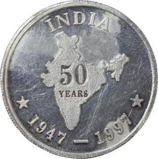 Silver Token of Celebrating The Golden Jubilee of Indian Independence.