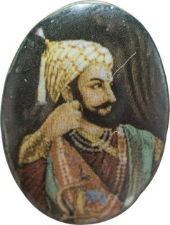 Copper and Enamel Token of Shivaji.