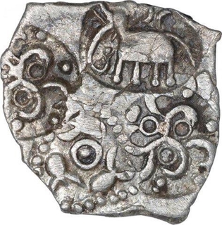 Punch Marked Silver Half Karshapana Coin of Vidarbha Janapada.