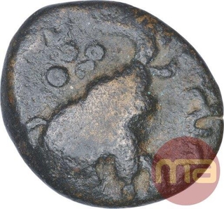 Bronze Coin of Satkarni I of Paithan Newasa Type of Satavahana Dynasty.