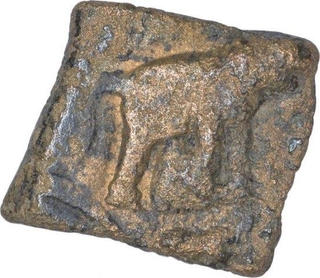 Copper Coin of Satakarni I of Kotalingala Region of Satavahana Dynasty.