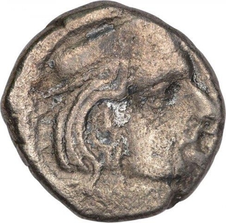 Silver Drachma Coin of Rudrasen II of Western Kshatrapas.