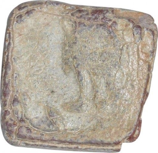 Lead Coin of Swami Rudrasena III of Western Kshatrapas.